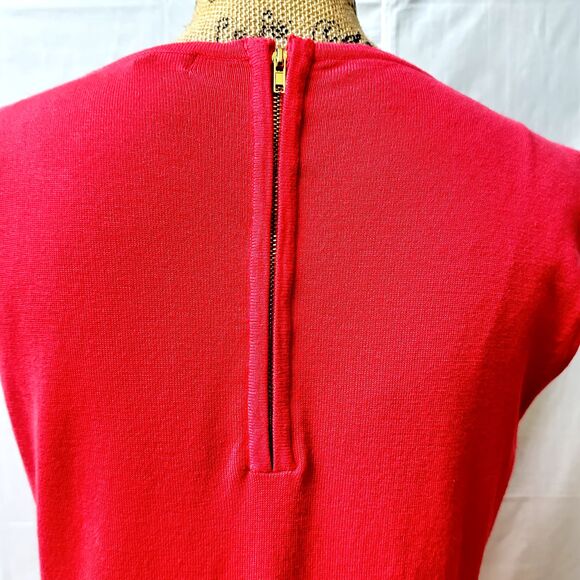 Leo Guy Floral Embroidered Knitted Hot Pink Barbie Core Sleeveless Dress SZ S/M - Picture 6 of 16